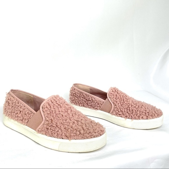 Vince Blair 5 Pink Faux Shearling Slip-On Sherpa Sneaker Sz 7 - Picture 5 of 8